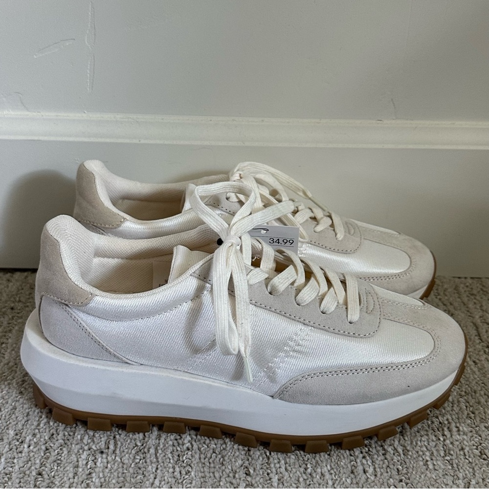 H&M White and Beige Sneakers